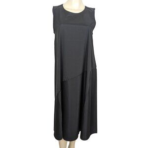 LOUISE OROP sleeveless minimalist casual trapezoid black dress size S / M‎